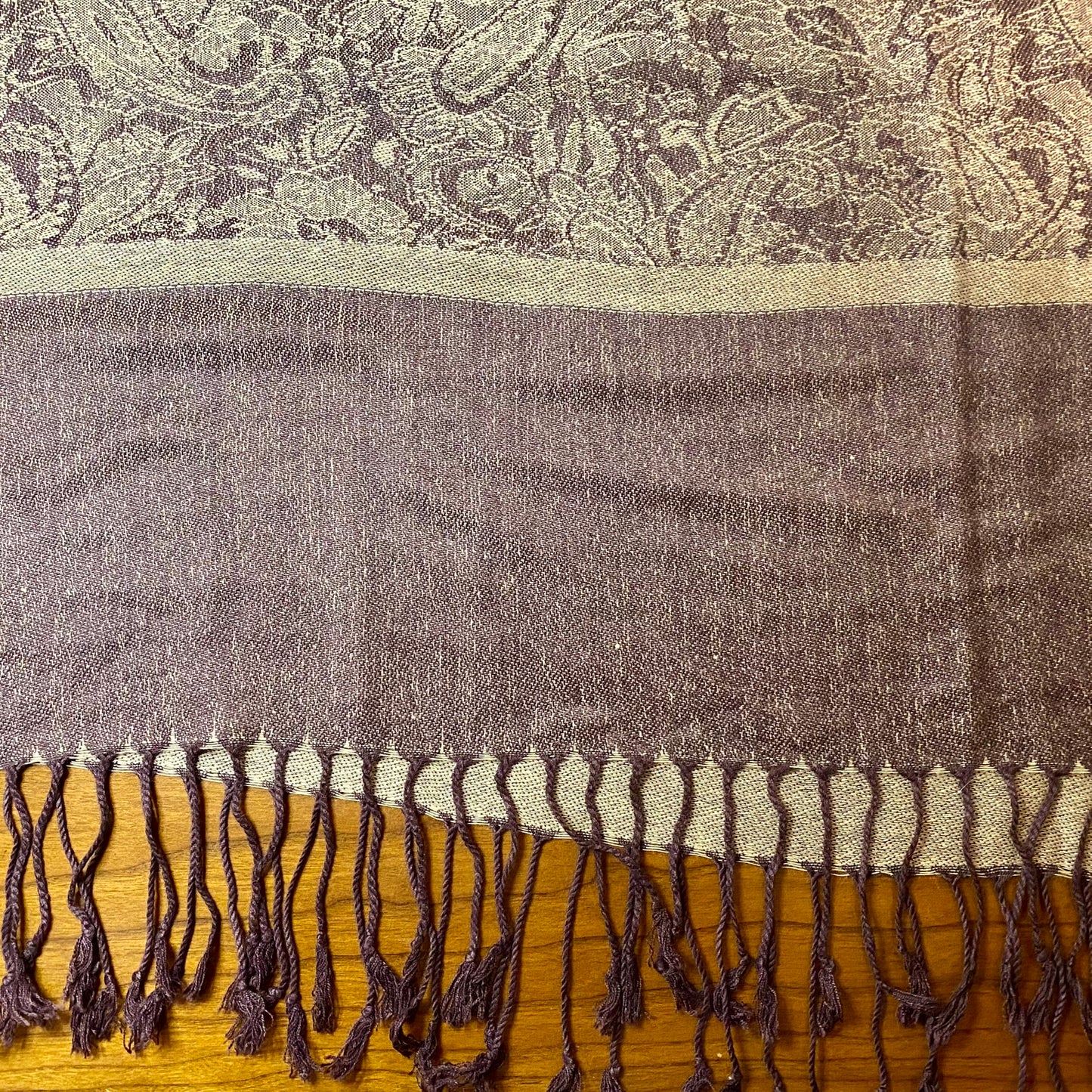 Pashmina Scarf Shawl Cashmere Brown Paisley Print