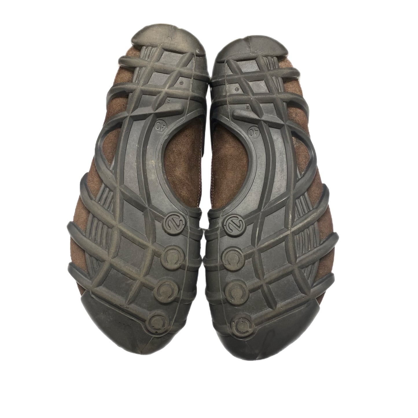 Ecco Leather Suede Lace-Up Brown Size 40
