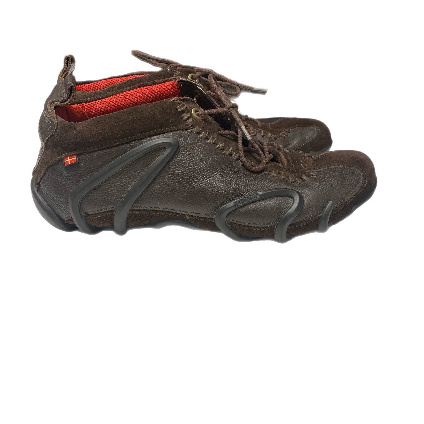 Ecco Leather Suede Lace-Up Brown Size 40