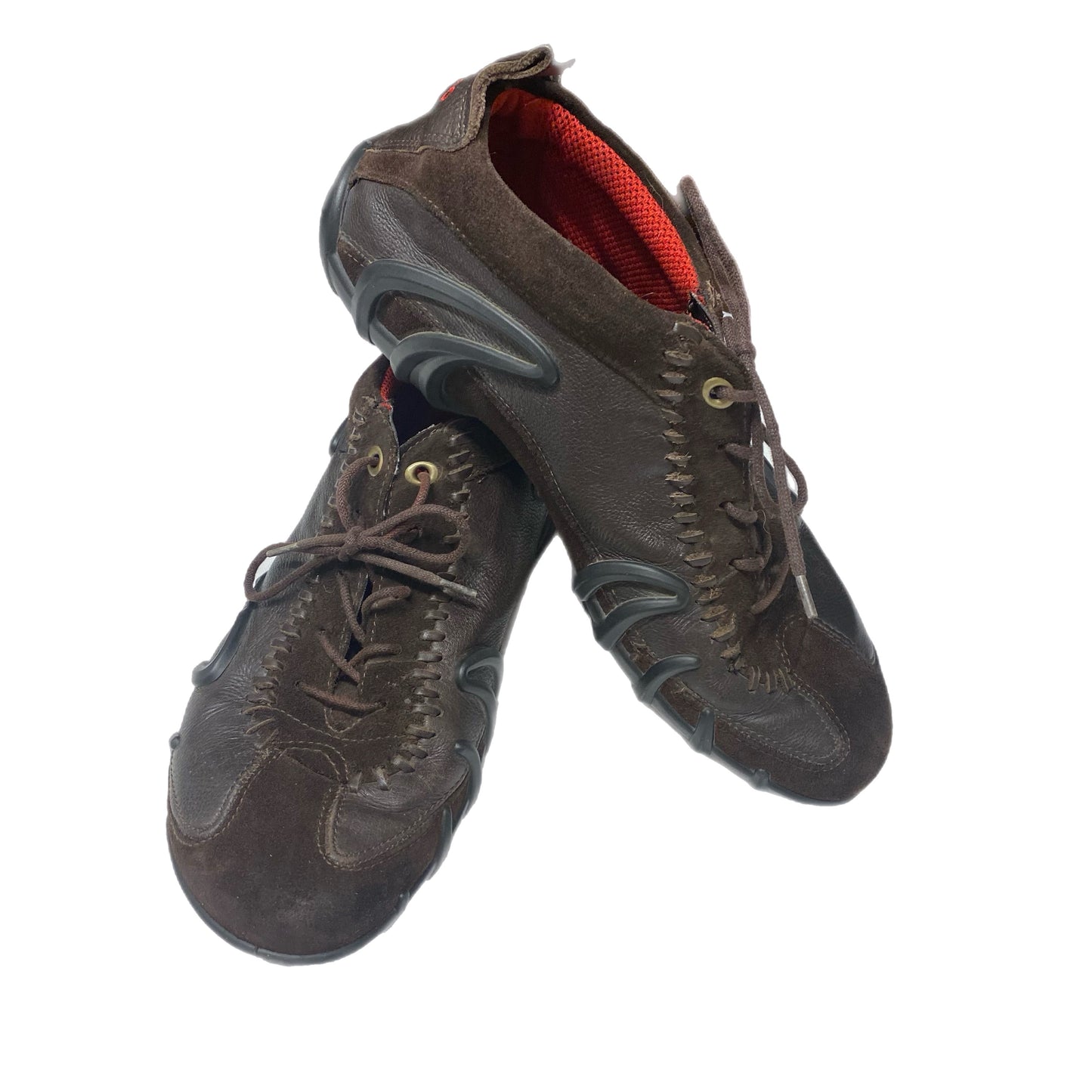Ecco Leather Suede Lace-Up Brown Size 40