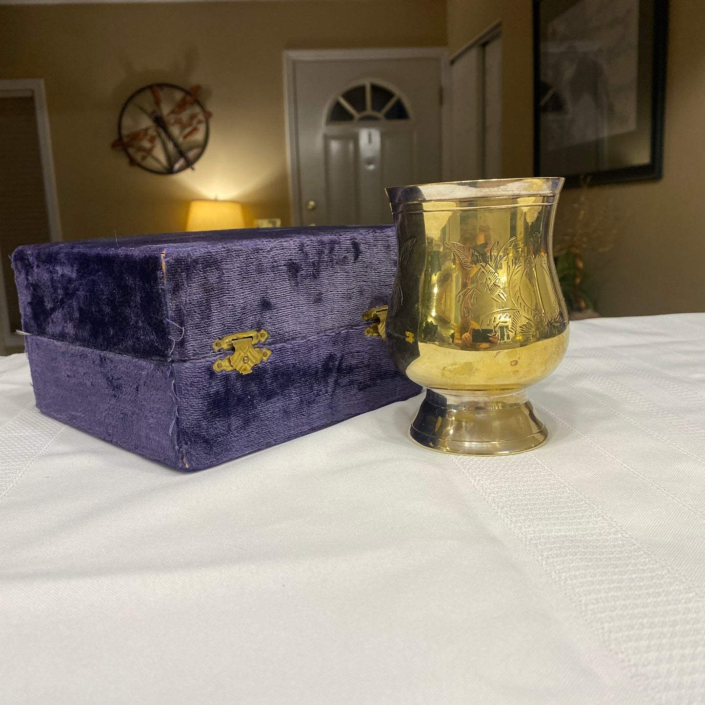 Vintage EPNS Electroplated Nickel Silver Mug in Velvet Box