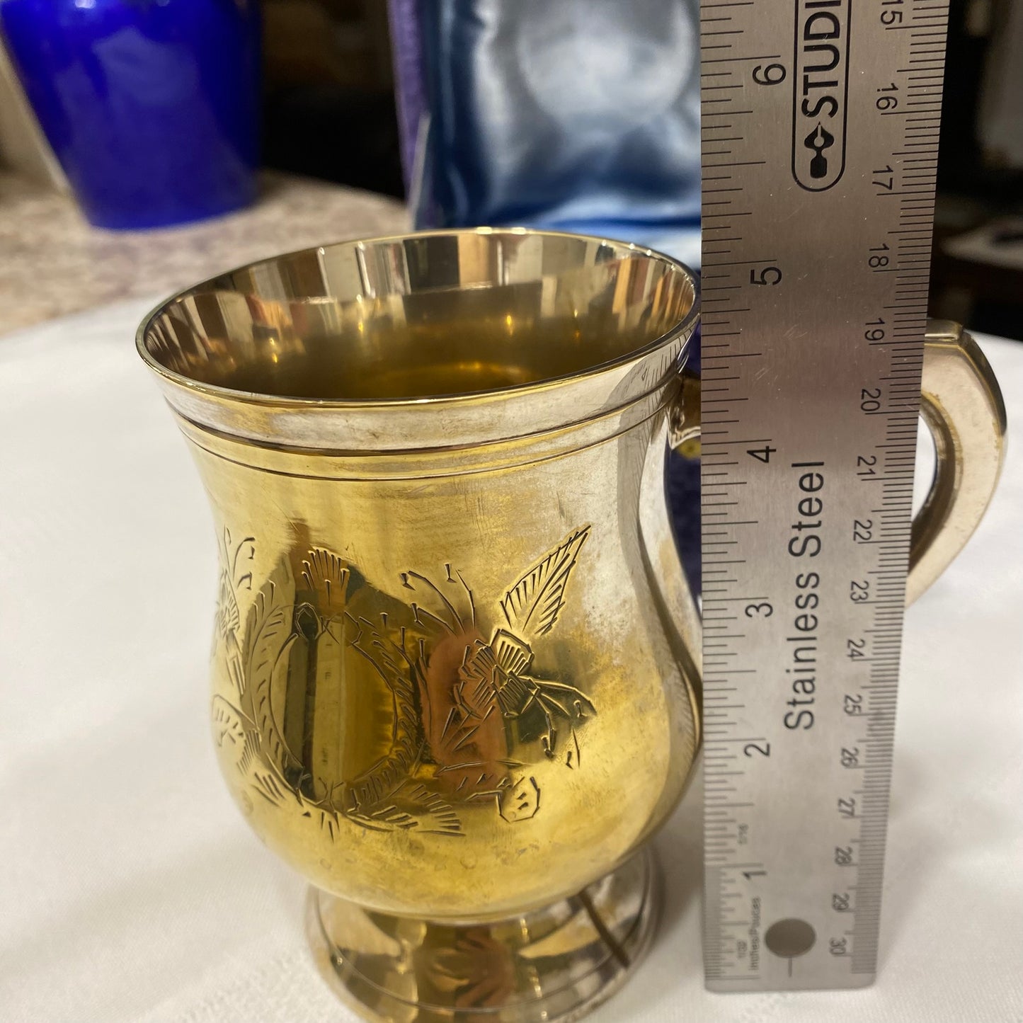 Vintage EPNS Electroplated Nickel Silver Mug in Velvet Box