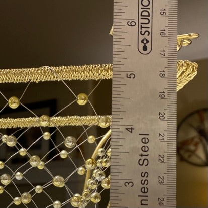 Bathroom Accent Wire Beaded Bathtub Gold Decorative Basket