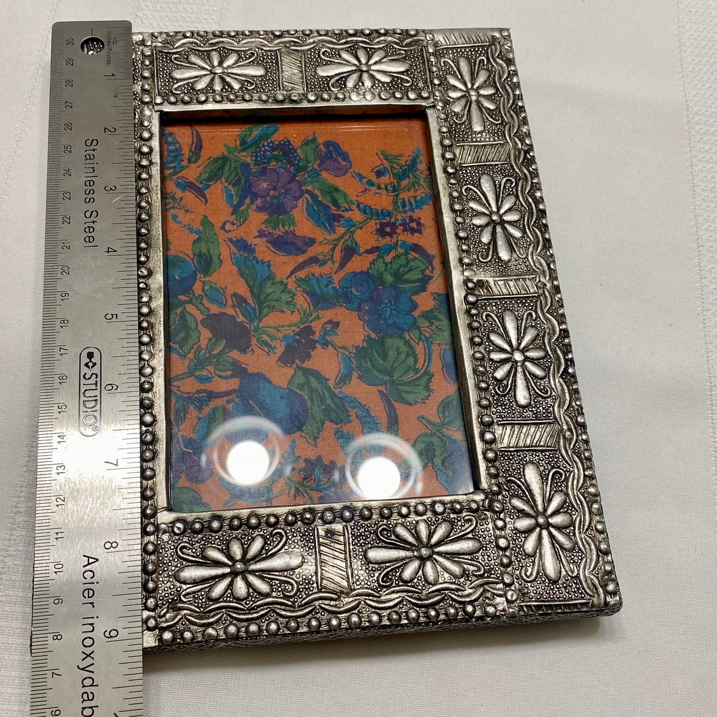 April Cornell Photo Frame Decorative Silver Floral Finish