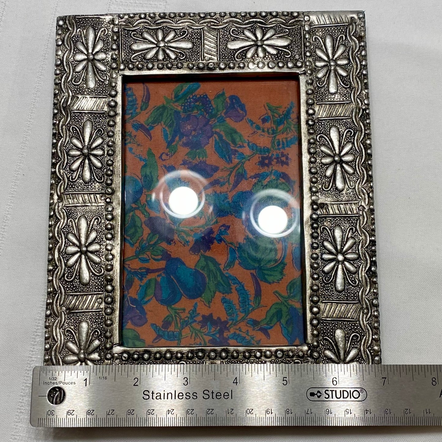 April Cornell Photo Frame Decorative Silver Floral Finish