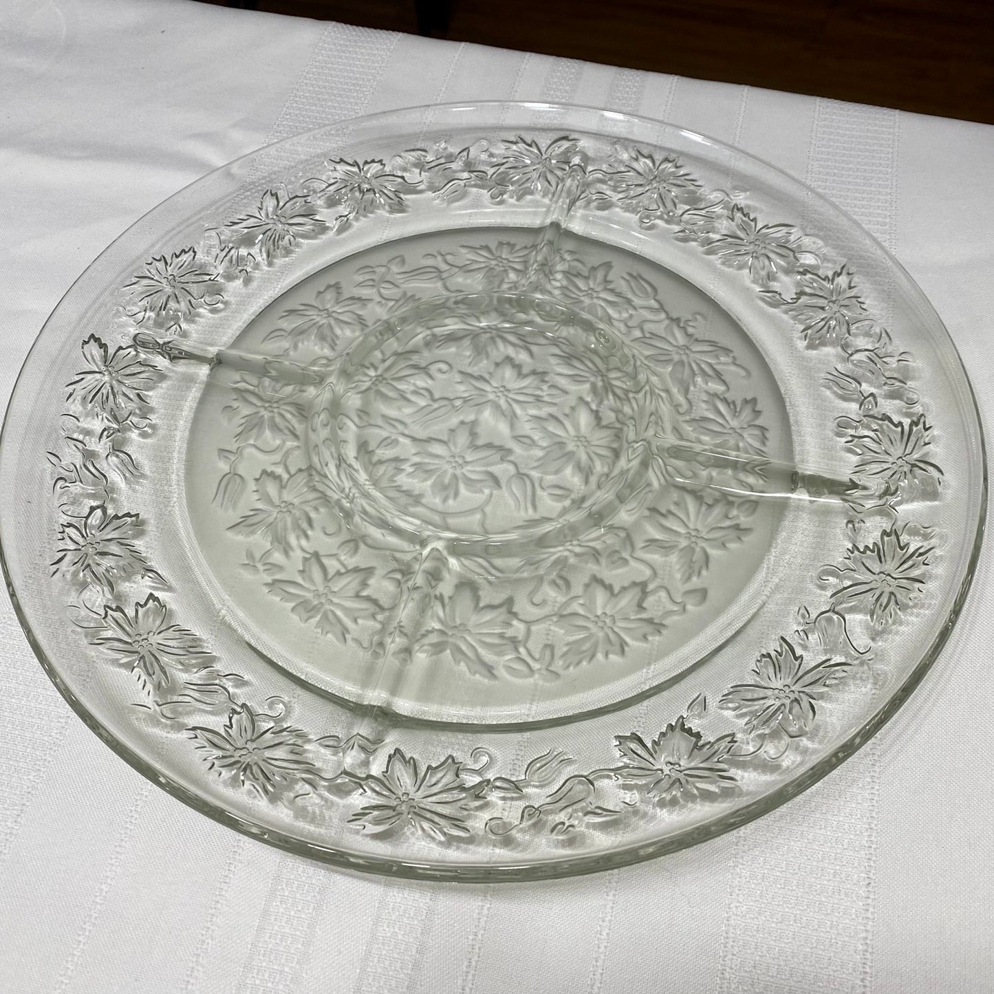 Princess House "Fantasia" 2 Piece Platter Set With Dip Bowl