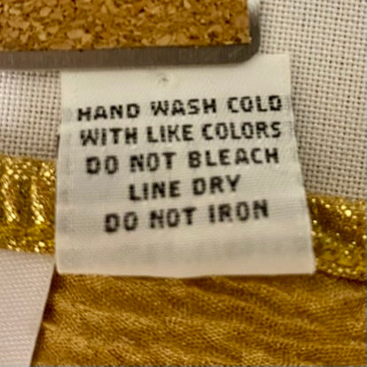 Sami & Jo Women's Sleeveless Cowl Neck Top – Gold, Size Large care instructions label
