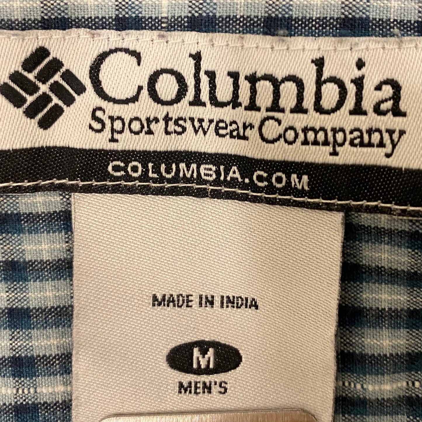 Columbia Men's Long Sleeve Button-Down Shirt Blue Plaid Size Med