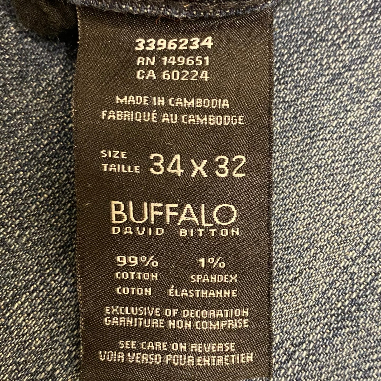 Buffalo Men's Slim Fit Straight Leg Stretch Jeans Size 34x32