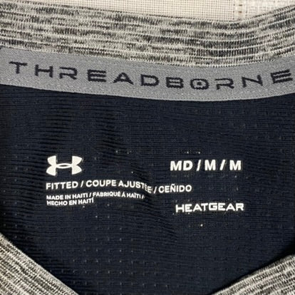 Under Armour Men's Heatgear Fitted V-Neck T-Shirt Grey Size Med