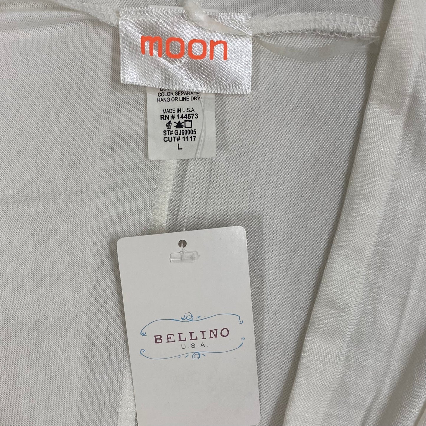 NWT Moon Women's Cotton Cardigan Drape Style White Size Large