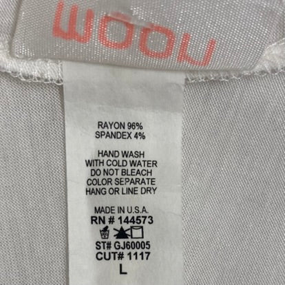 NWT Moon Women's Cotton Cardigan Drape Style White Size Large
