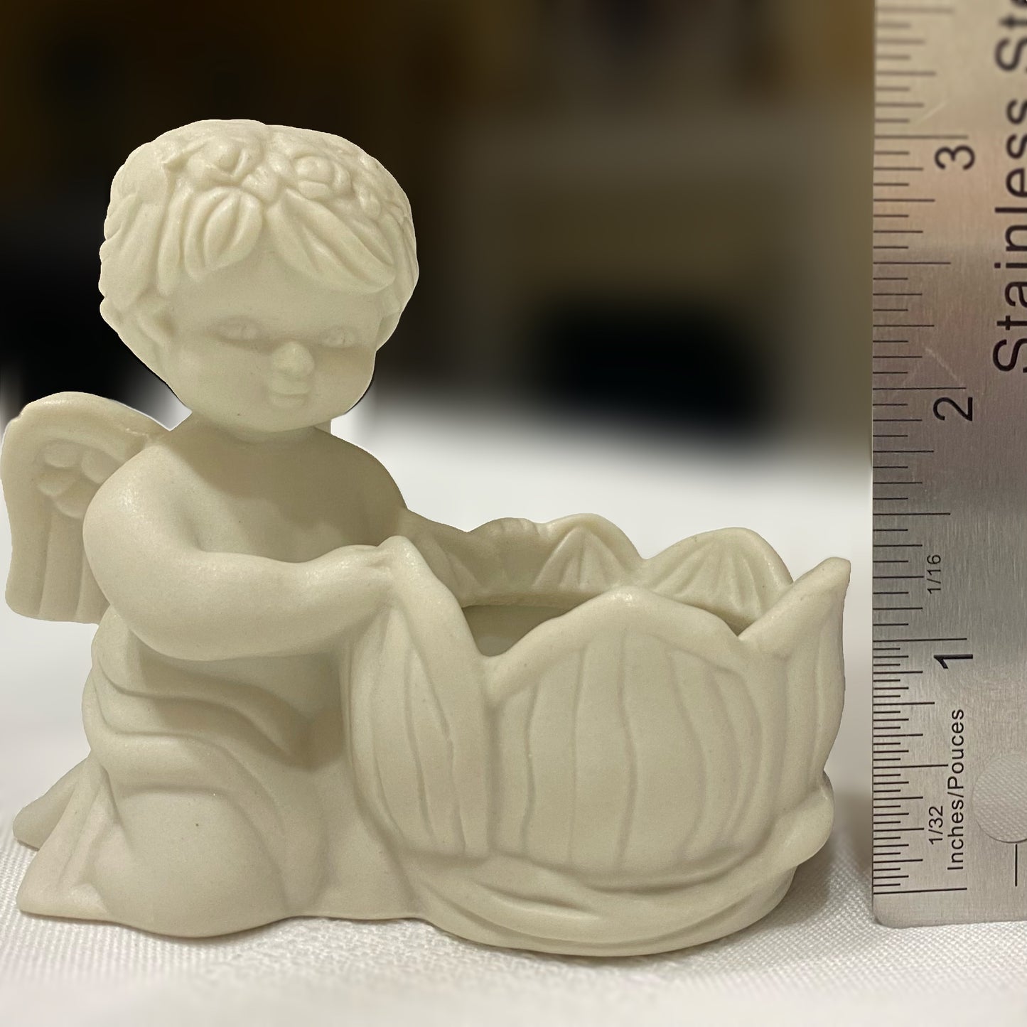 Cherub Keepsake and Jewelry Keeper White