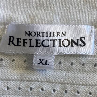 Northern Reflections Women's Cardigan Sweater White Size XL
