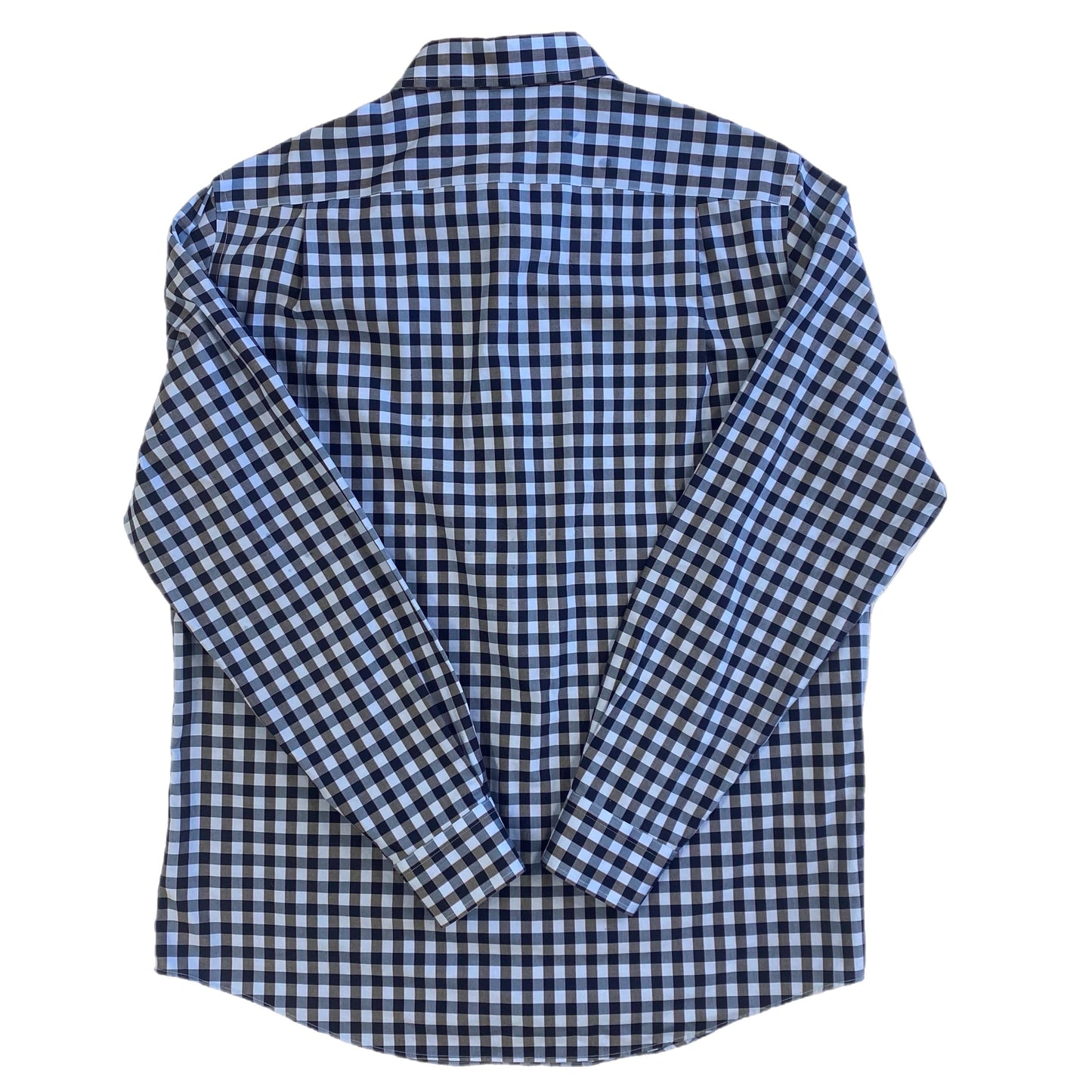 Denver Hayes Men's Long Sleeve Button Down Shirt Blue Plaid Size Med