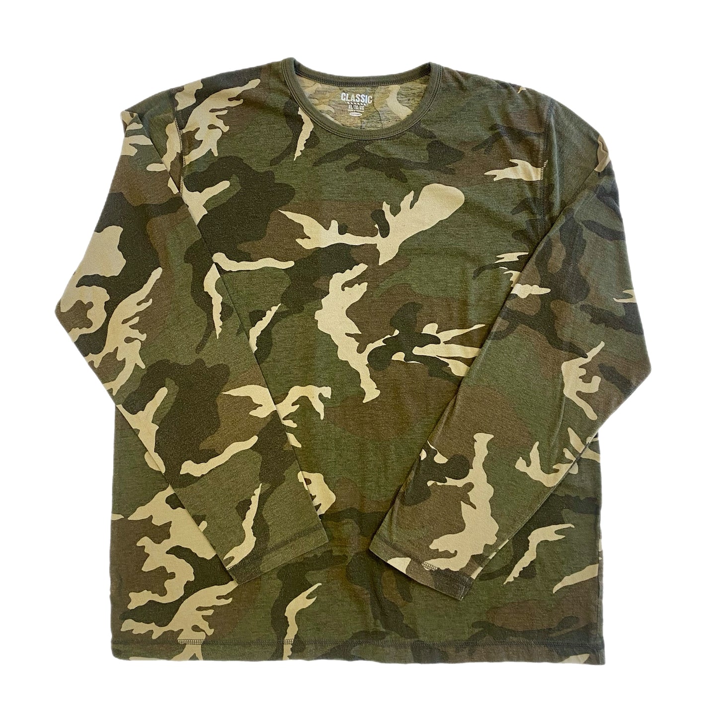 Old Navy Men's Long Sleeve Pullover Camouflage T-shirt Green Size XL