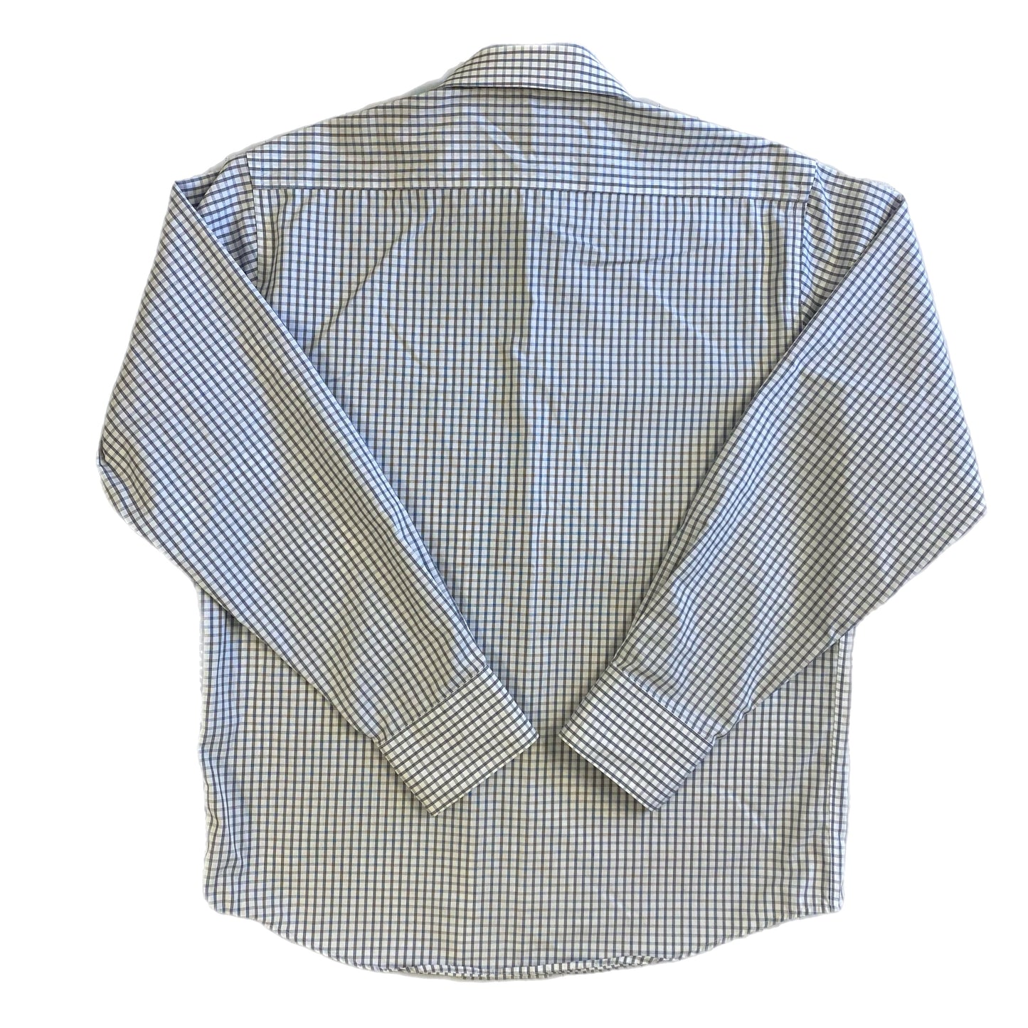 Guy Laroche Men's Long Sleeve Button Up Shirt Black and White Plaid Size Large