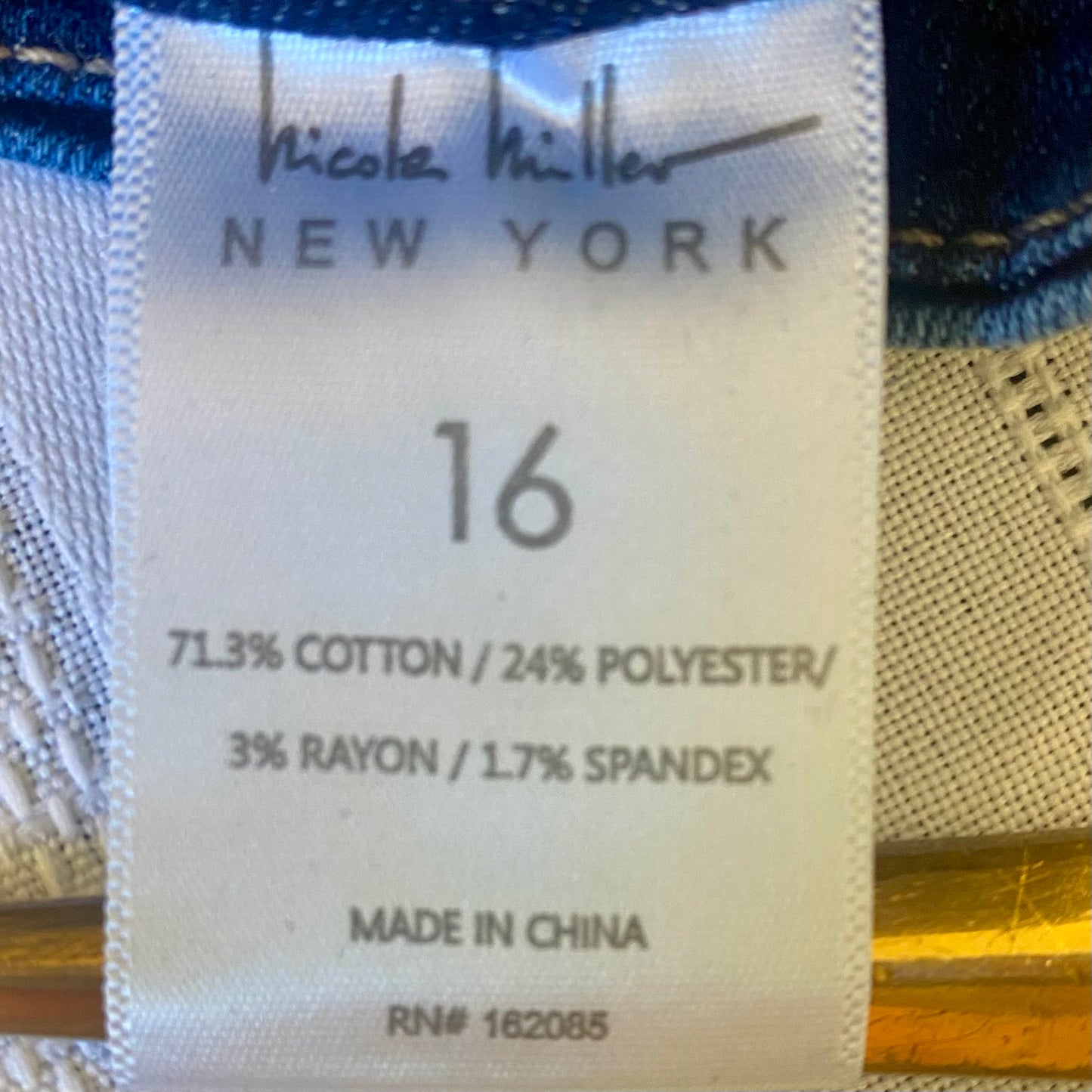 Nicole Miller Women's High Rise Skinny Jeans Size 16