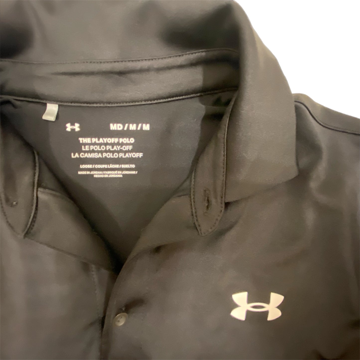 Under Armour Men's Playoff Golf Polo Short Sleeve Black Grey White Size Med