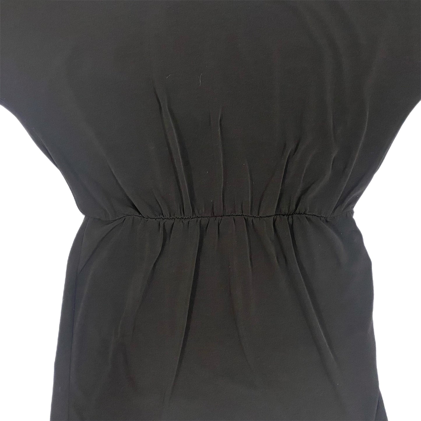 Sweet Storm Women's Raglan Short Sleeve Top with Arm Slits – Black, Size Large detailed view of elastic waist