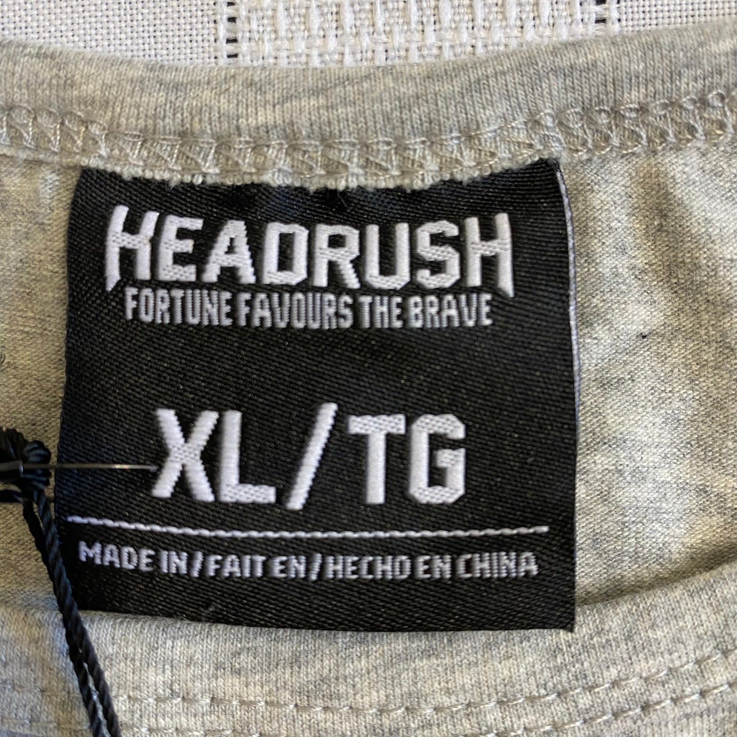 Headrush Women's Sleeveless T-Shirt – Grey & Pink, Size XL view of tag