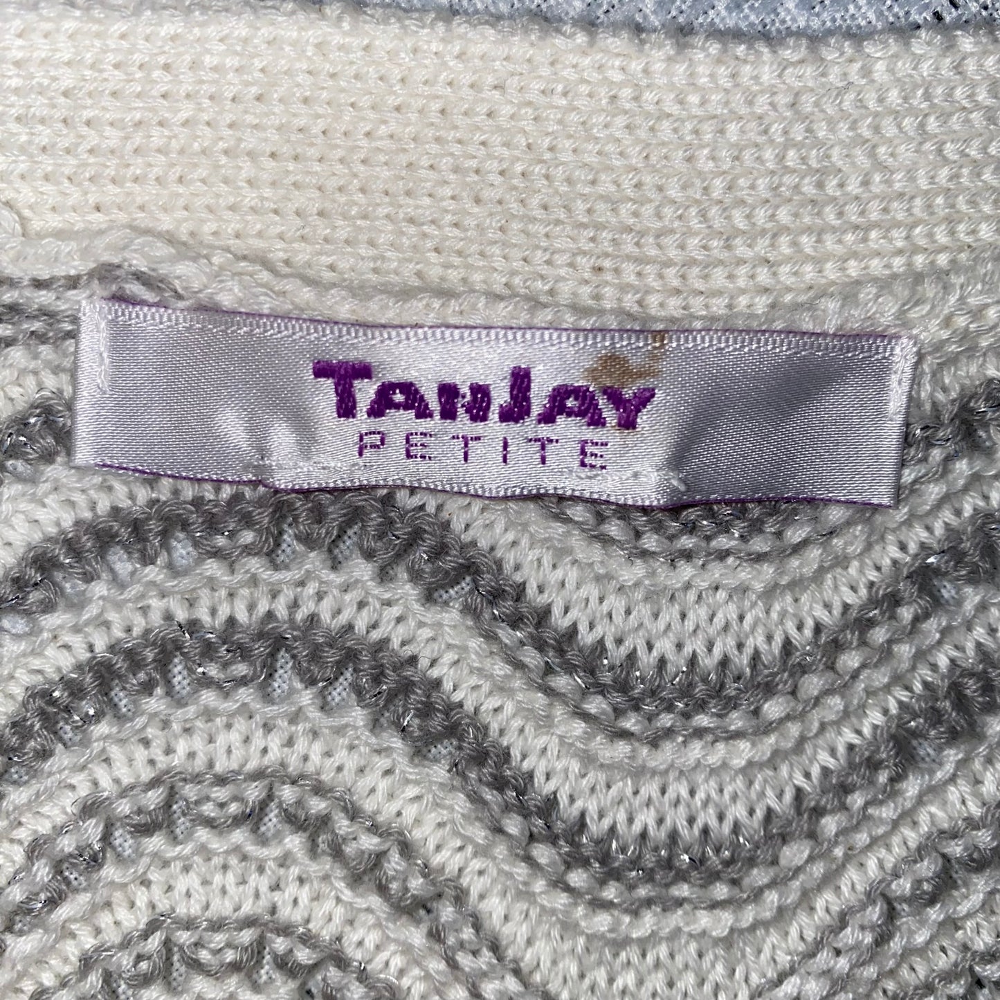 Tan Jay Women's 3/4 Sleeve Sweater Pink Grey Size Large