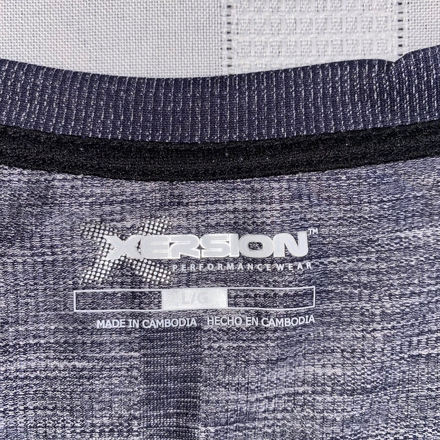 Xersion Women's Moisture-Wicking Athletic T-Shirt – Grey, Size Large showing label