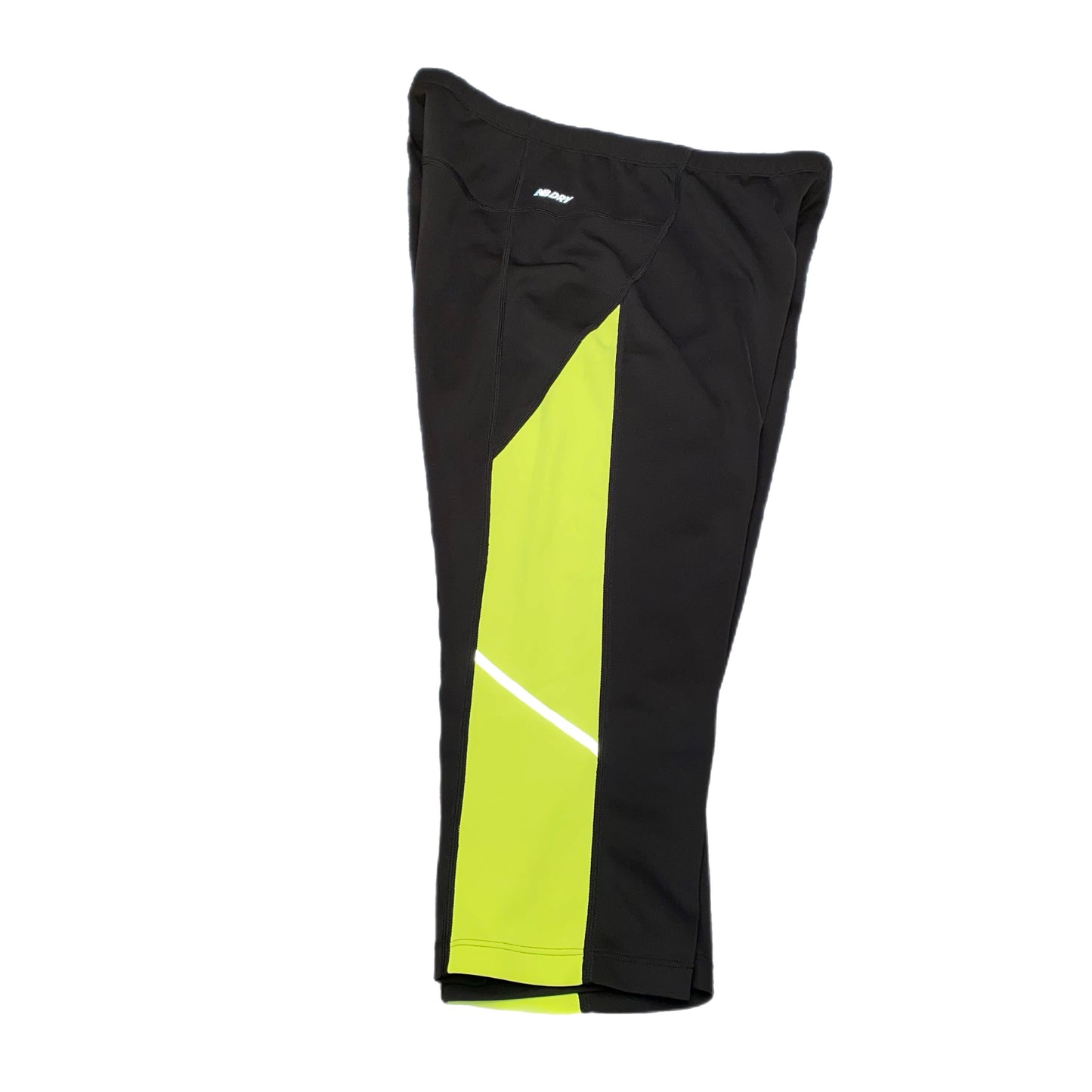 New Balance Women's Tights Black with Yellow Stripe Size Large