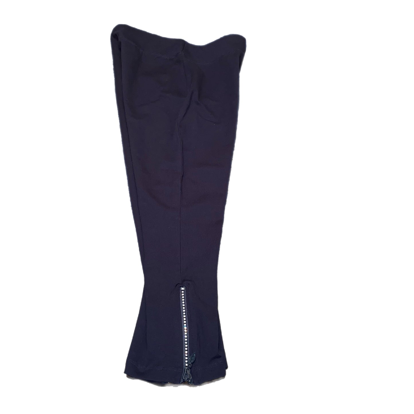 Cleo Women's Capri Legging with Sequin Zippers Navy Size Small