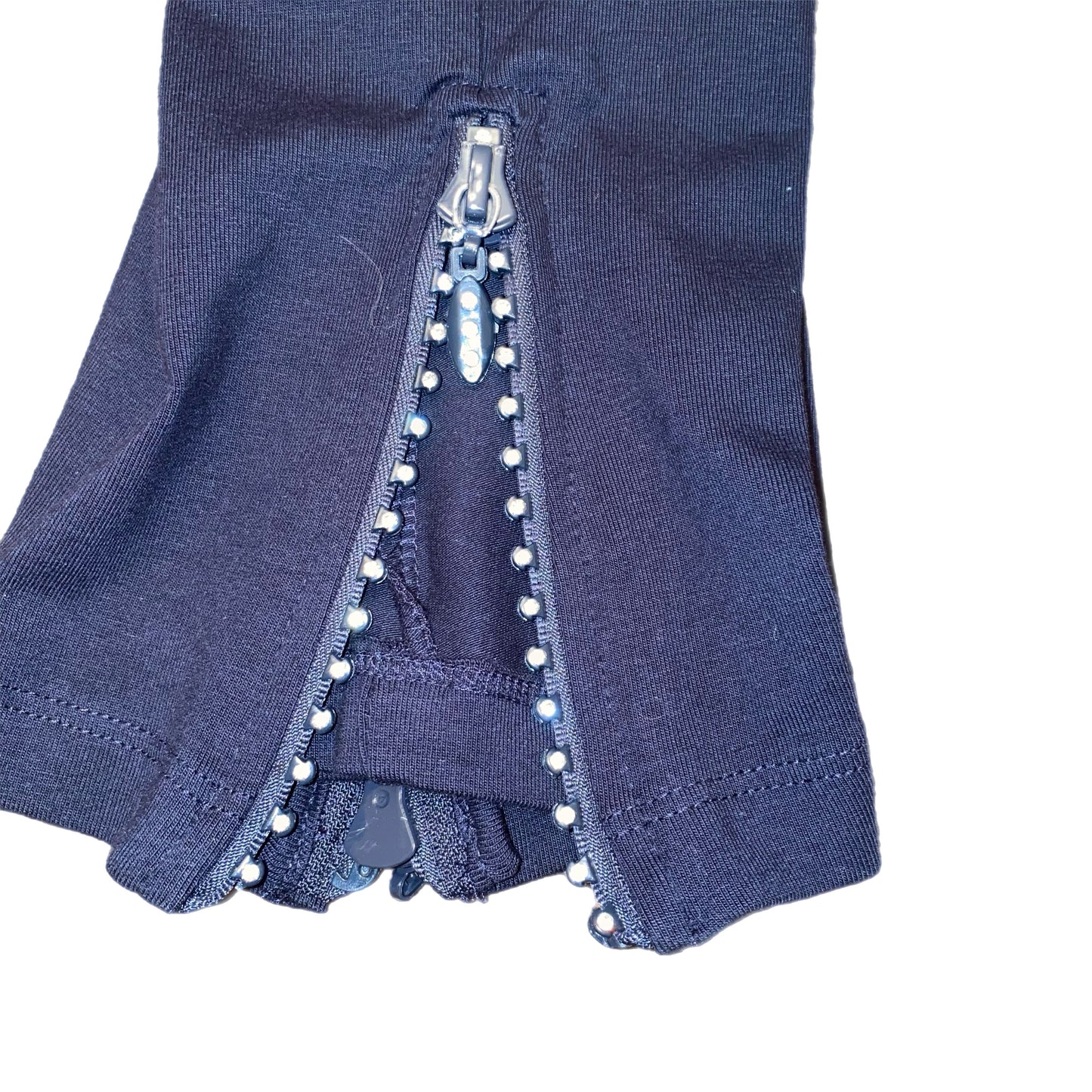 Cleo Women's Capri Legging with Sequin Zippers Navy Size Small