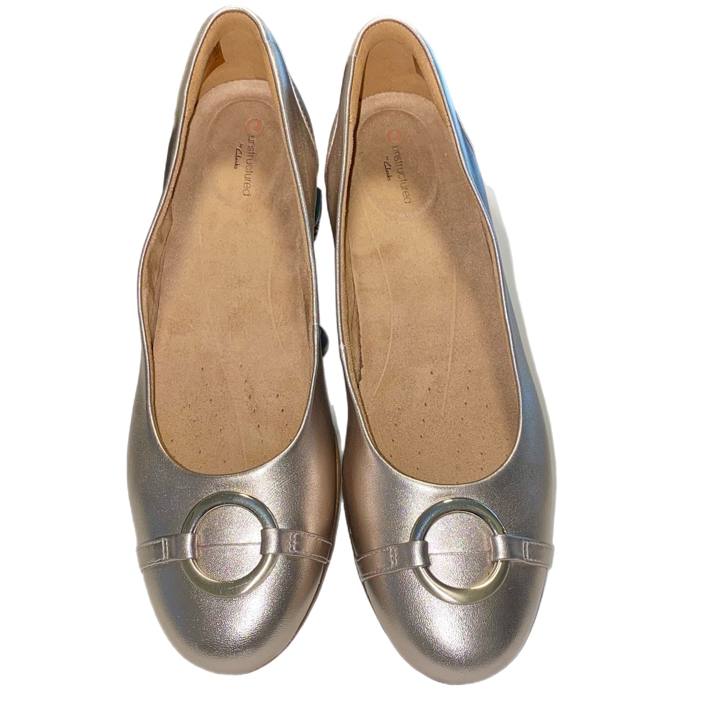 Clarks Women's Slip-On Flat Gold Size 9.5