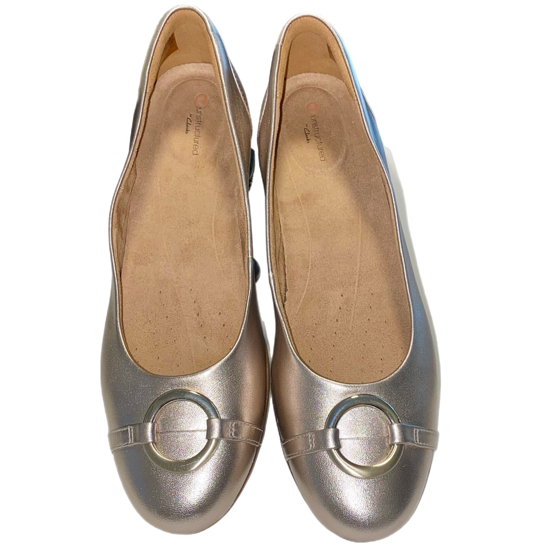 Clarks Women's Slip-On Flat Gold Size 9.5