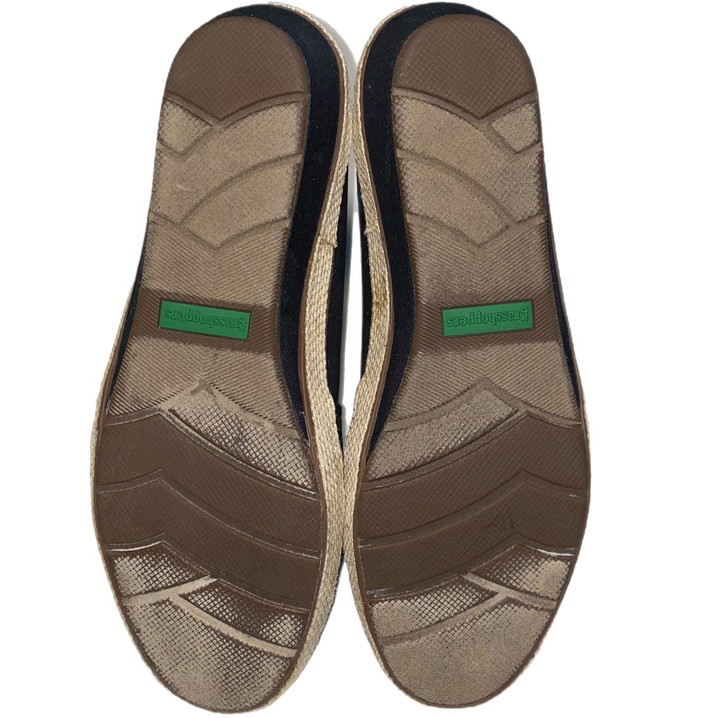 Grasshoppers Memory Deluxe Wedge Slip-On Black Tan Size 9.5