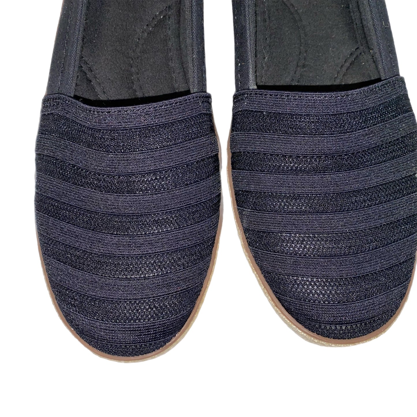 Grasshoppers Memory Deluxe Wedge Slip-On Black Tan Size 9.5