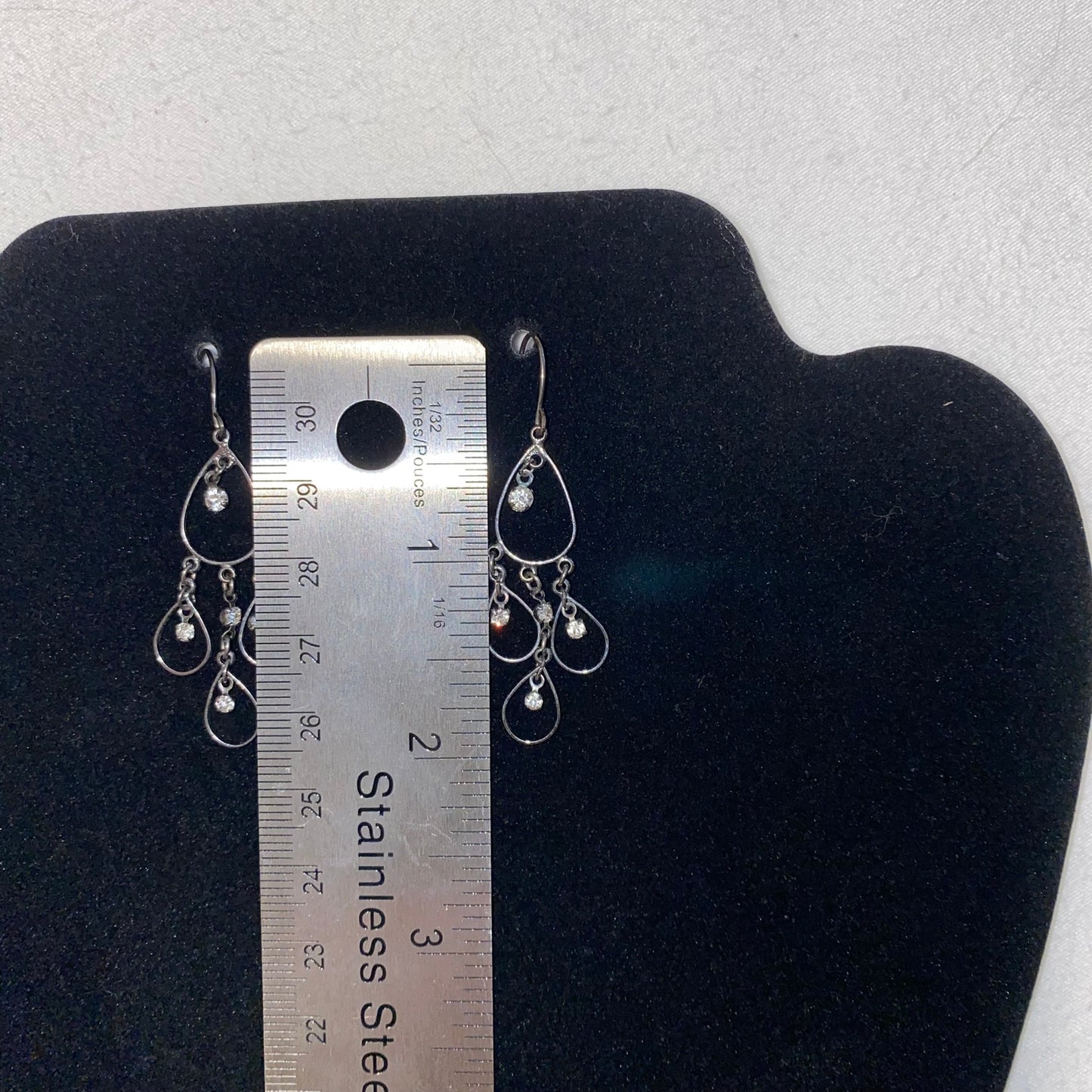 Women's Dangle Oval Loops with Clear Stone Fish Hook Fashion Earrings