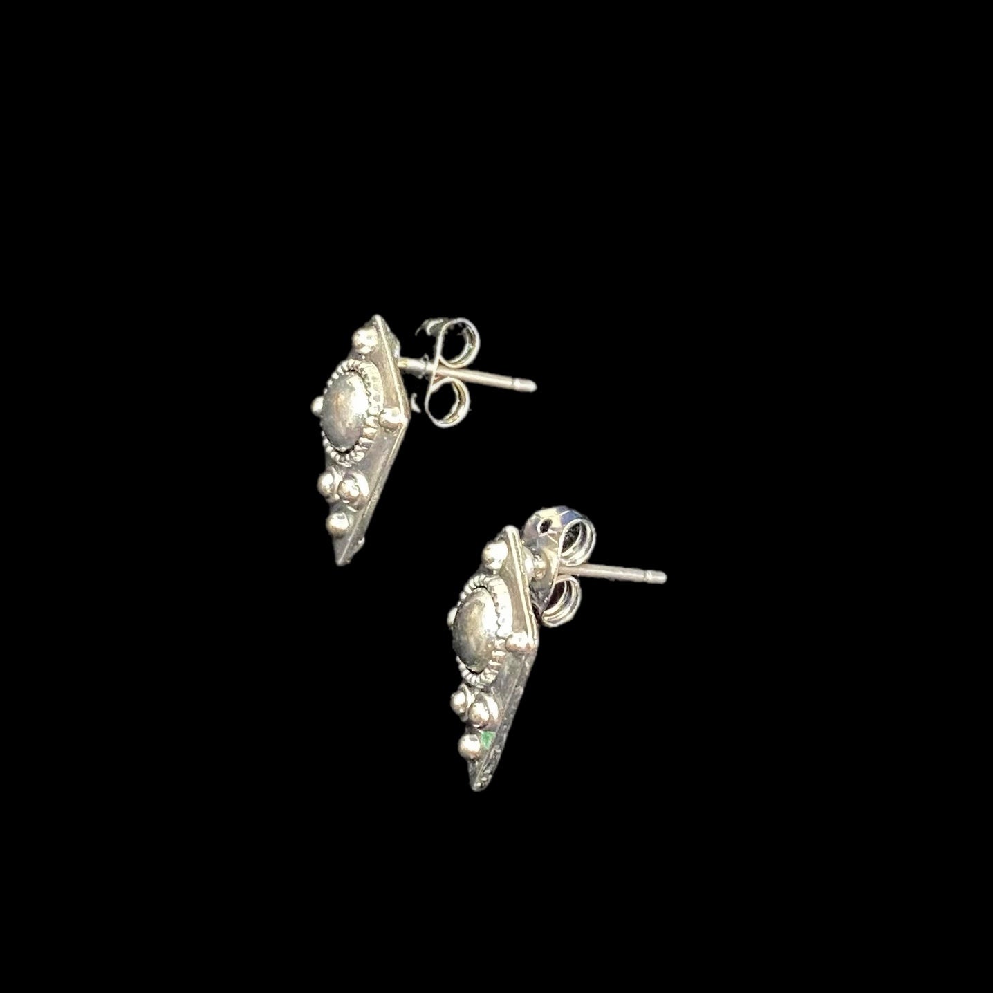 Women's Silver Stud Fashion Earrings with Push Back Closure