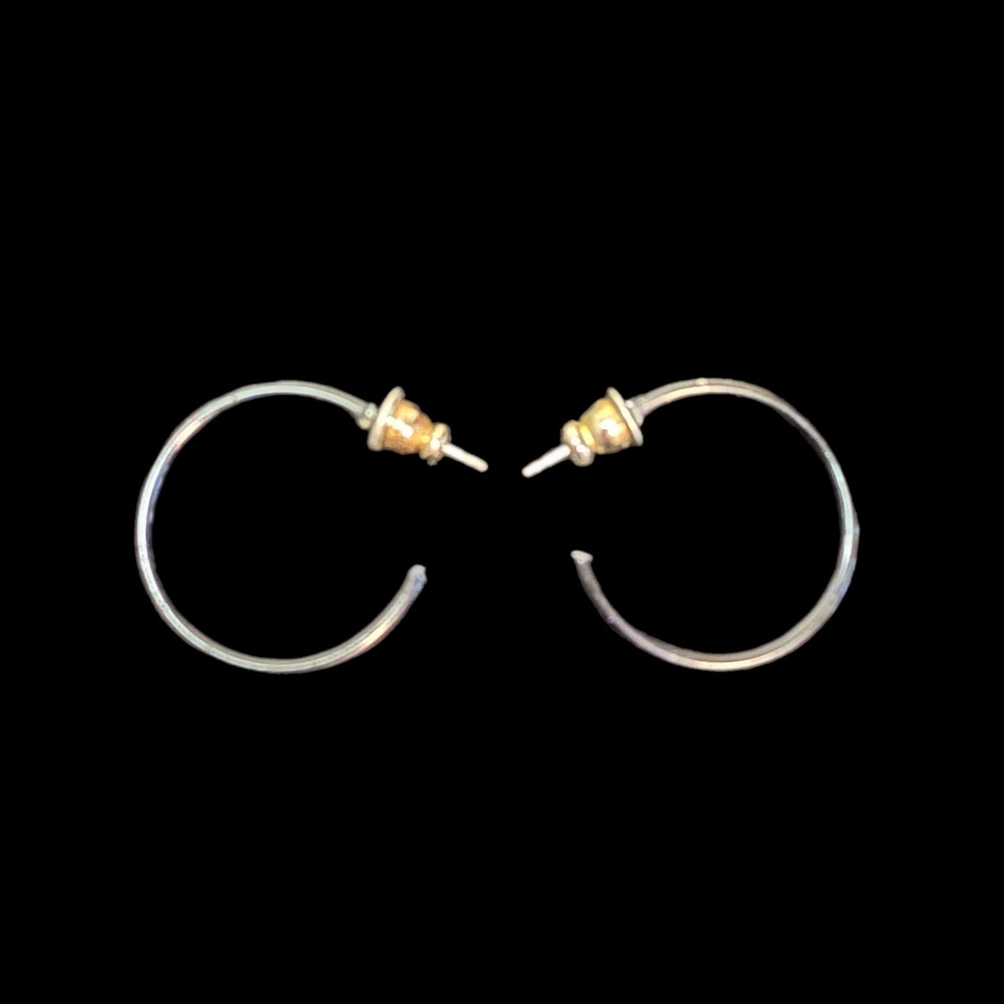 Women's Hoop Fashion Earrings Black with Clutch Closure