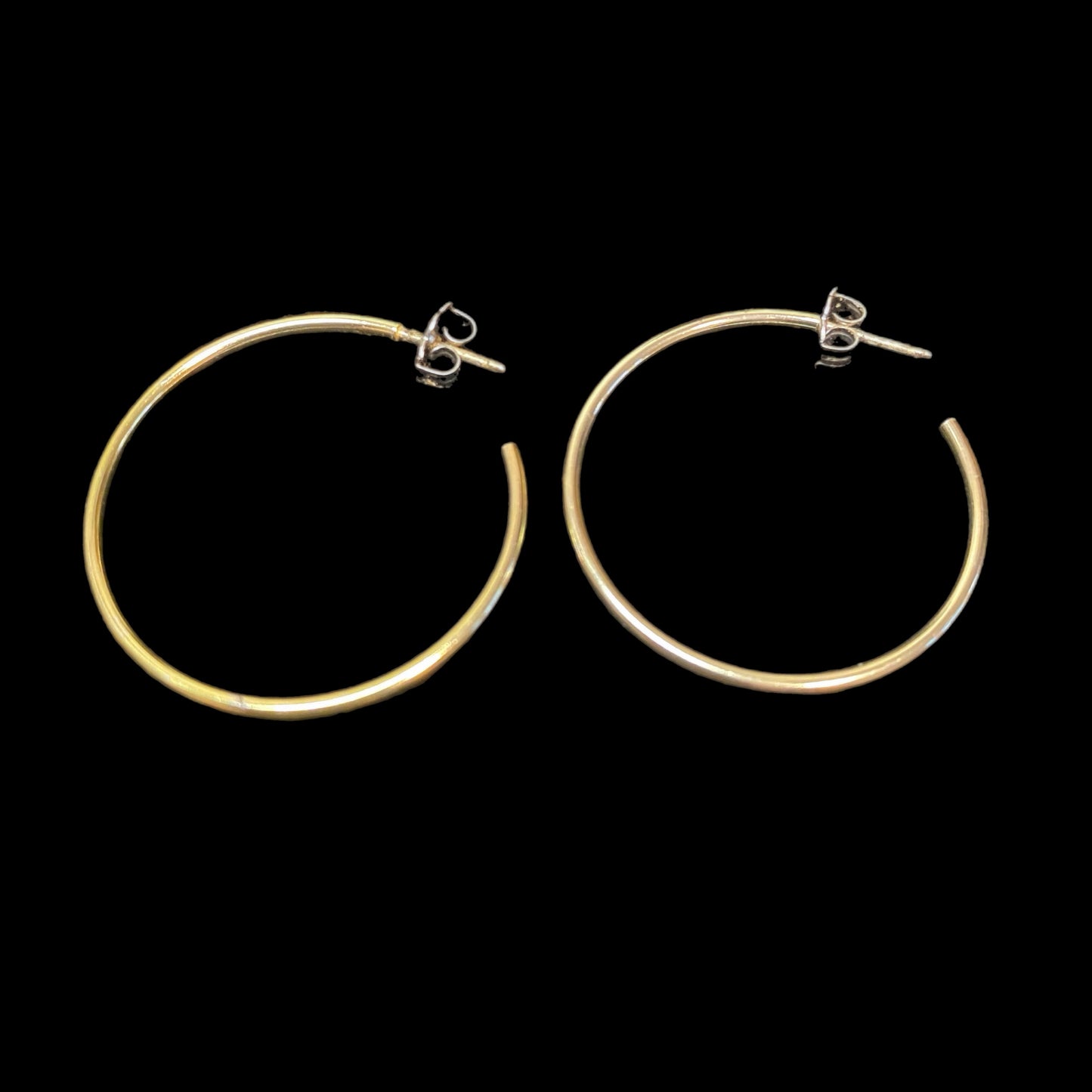 Women's Gold Hoop Fashion Earrings with Push Back Closure