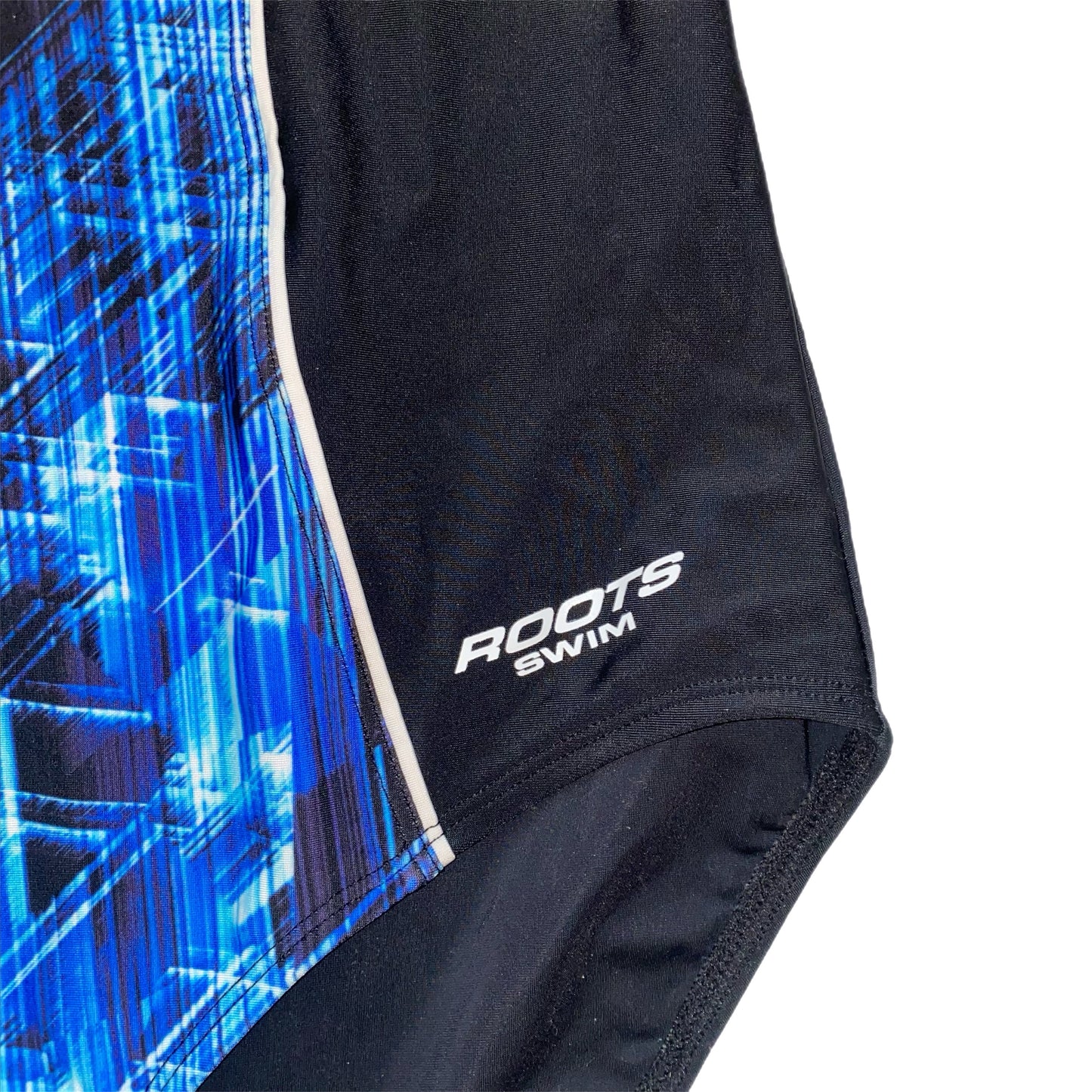 Roots Women's 1 Piece Swimsuit Black and Blue Size 10
