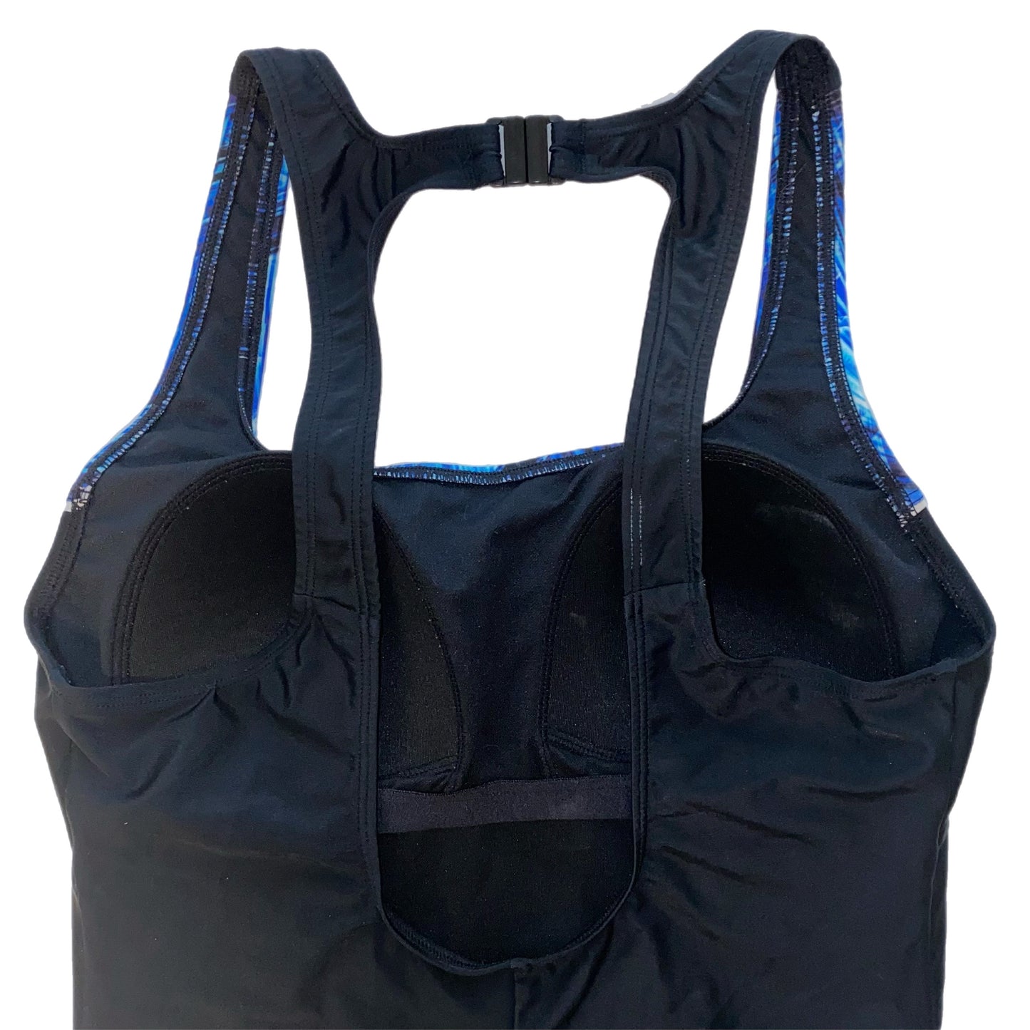 Roots Women's 1 Piece Swimsuit Black and Blue Size 10