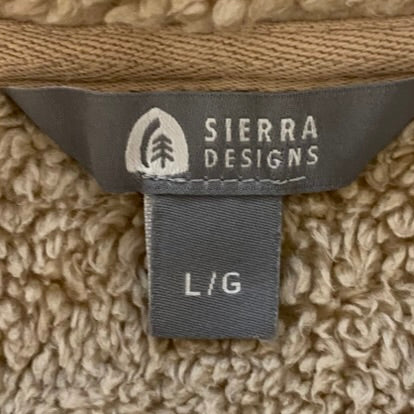 Sierra Designs Women's Fleece Lined Long Sleeve Hoodie Sweater Jacket Tan Size Large