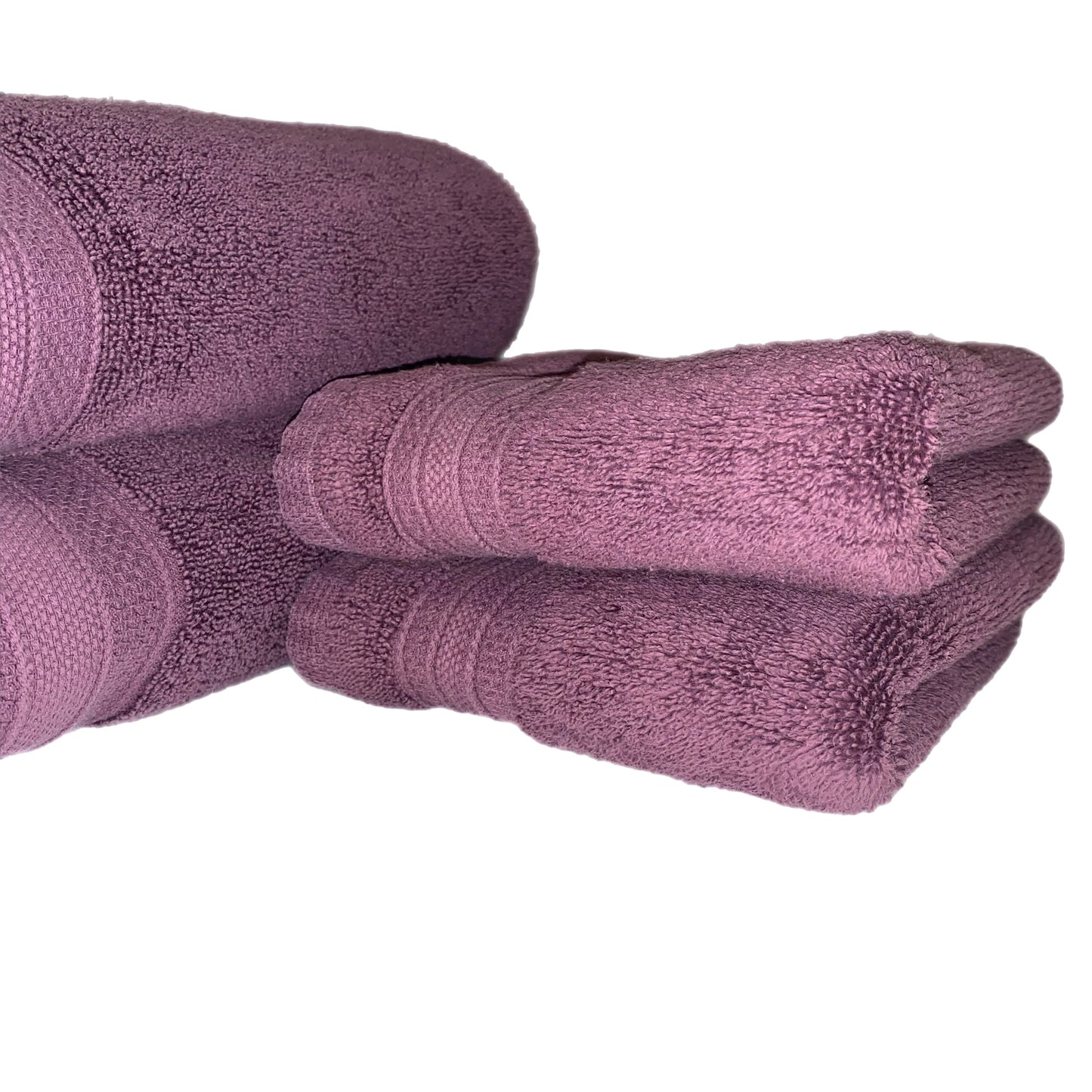 2 Piece Bath Towel & 2 Piece Hand Towel Set (4pc) Burgundy