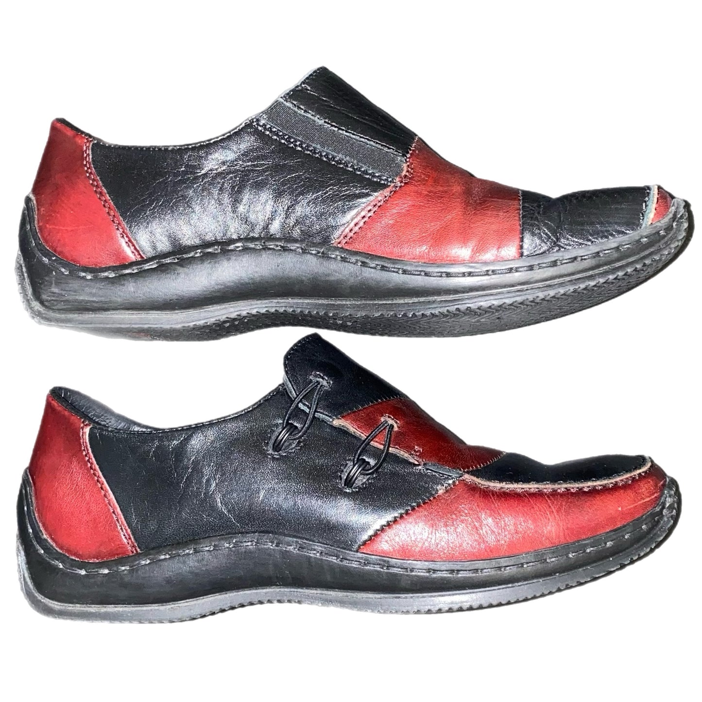 Rieker Women's Slip On Black & Red Size 37/6.5