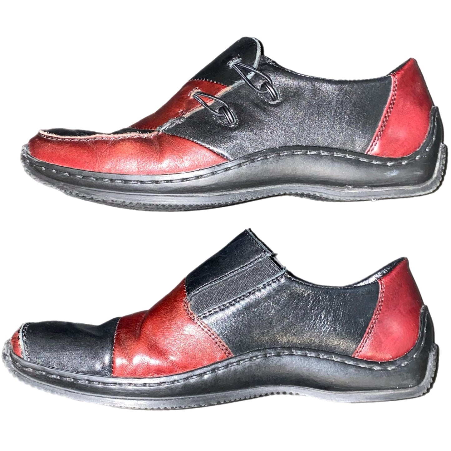 Rieker Women's Slip On Black & Red Size 37/6.5