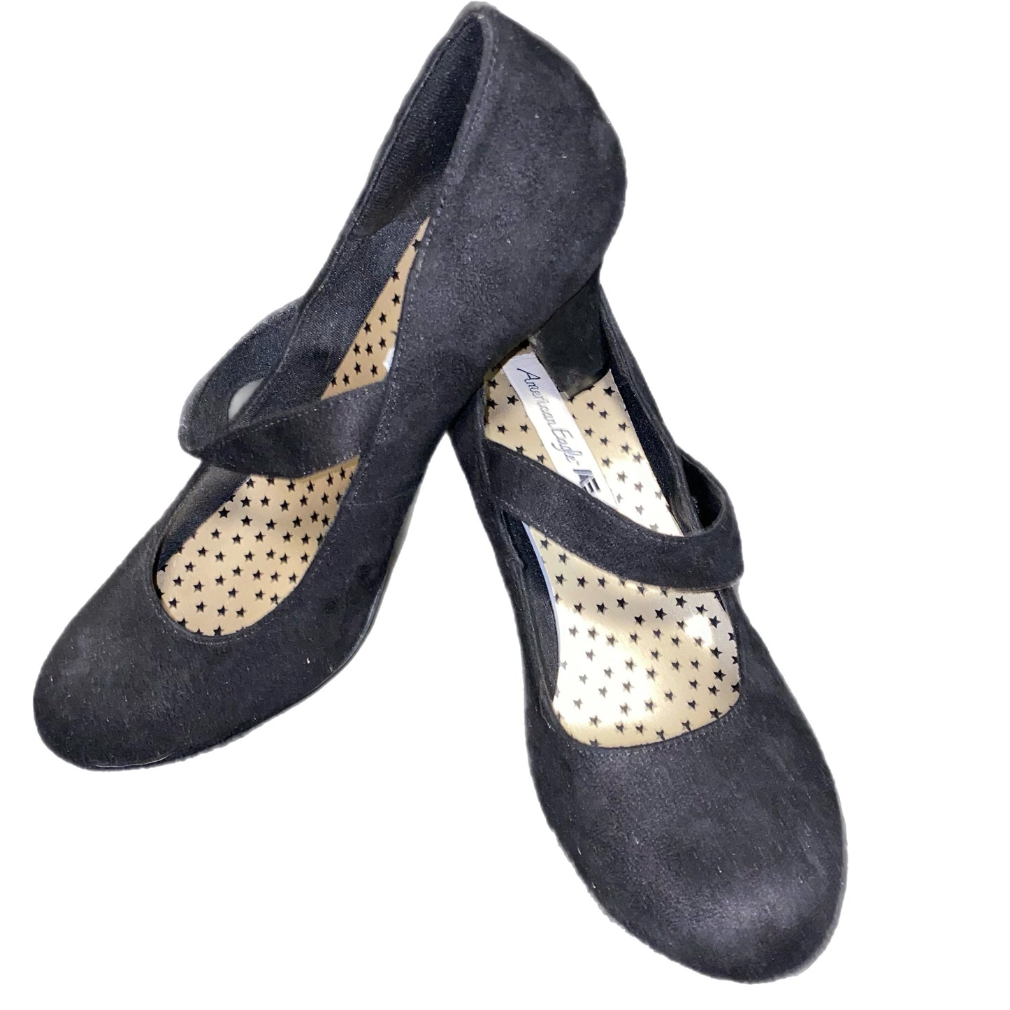 American Eagle Women's Mary Jane Pump Black Suede Size 8
