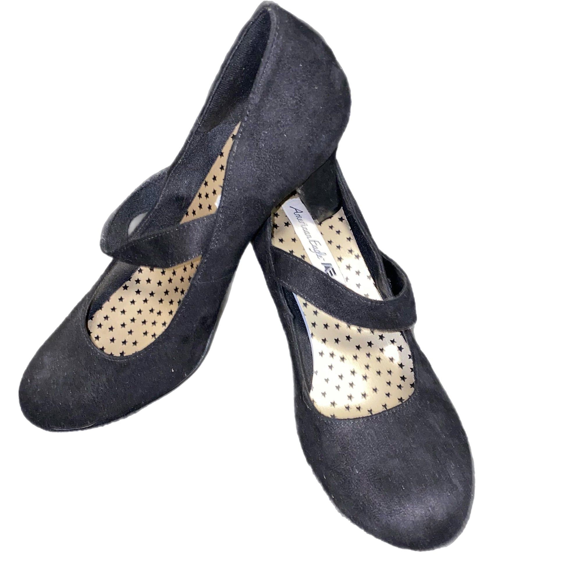 American Eagle Women's Mary Jane Pump Black Suede Size 8