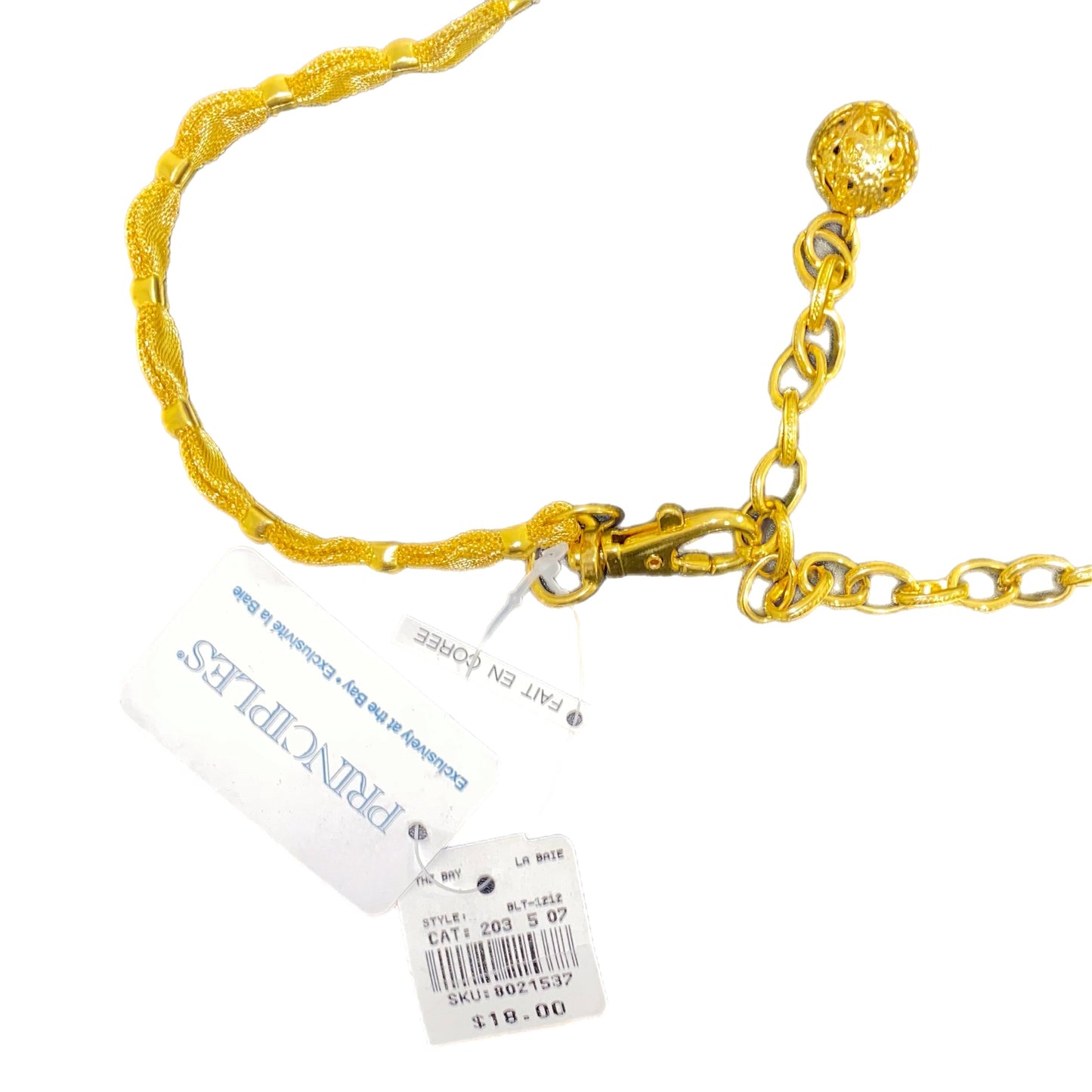 NWT Principles Gold Chain Belt