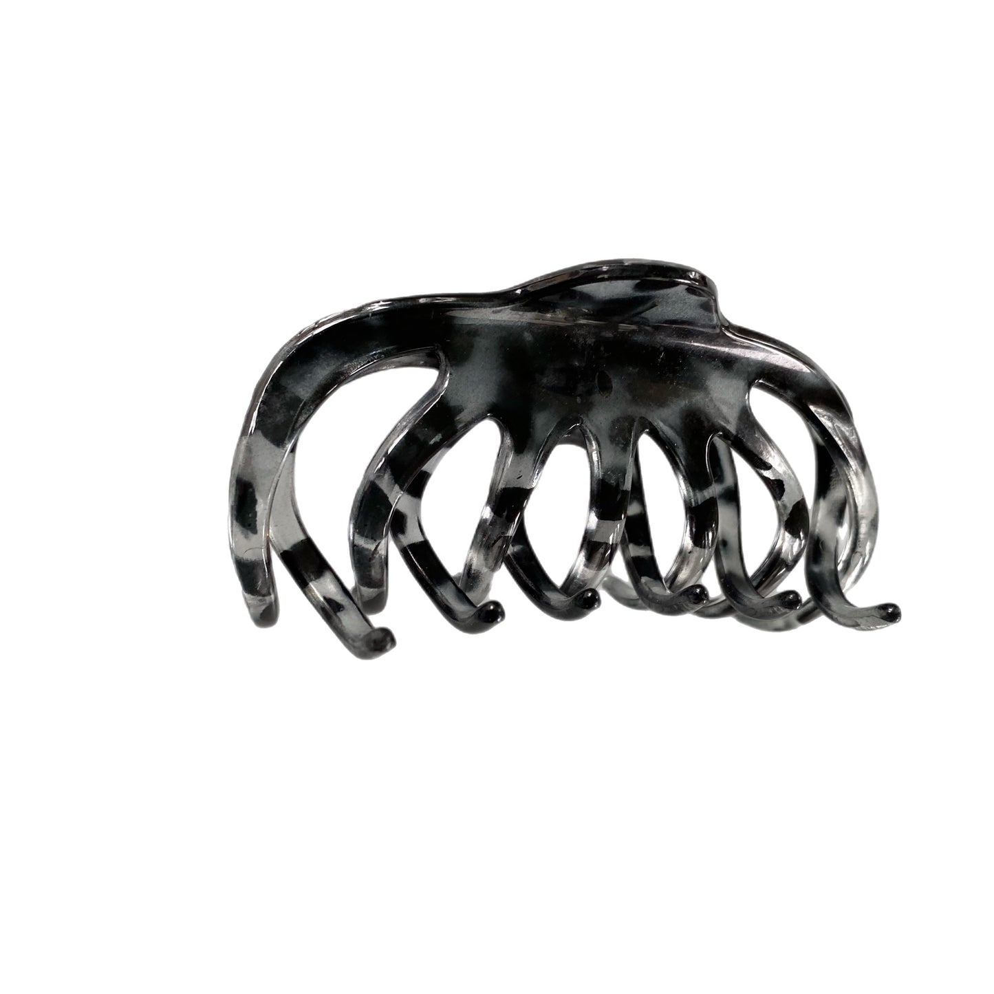 Marbled Black & Gray Hair Claw Clip – Strong Hold for All Hair Types