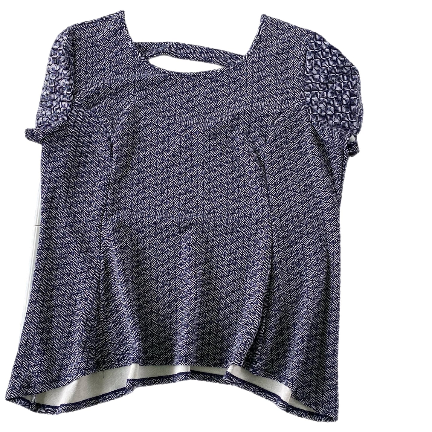 Geometric Print Tunic Top – Short Sleeve, Flowy & Stylish – Size 2XL (Style Therapy)front view