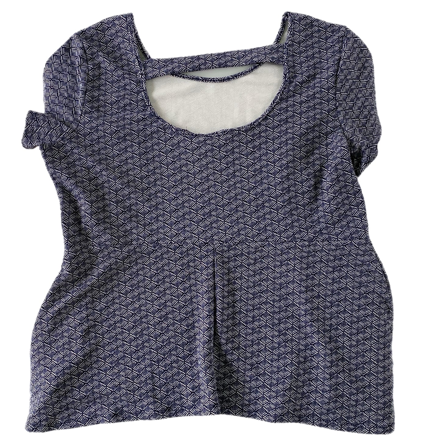 Geometric Print Tunic Top – Short Sleeve, Flowy & Stylish – Size 2XL (Style Therapy)back view